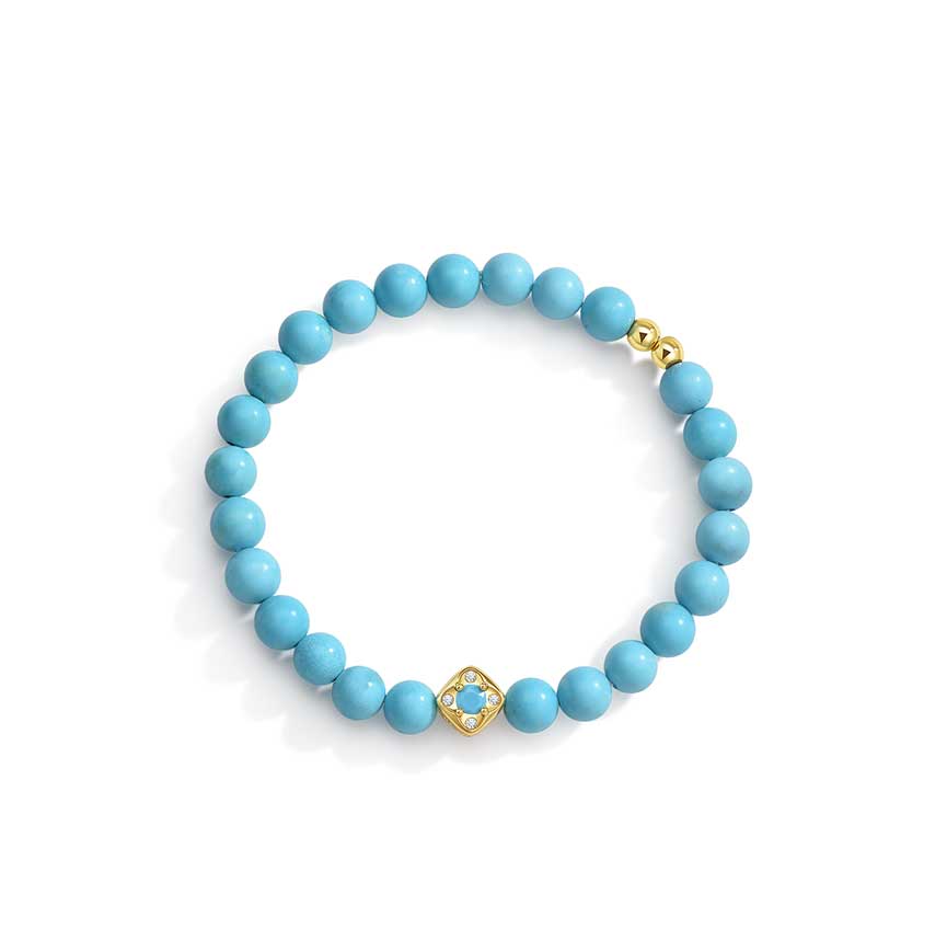 绿松石18k金色手串