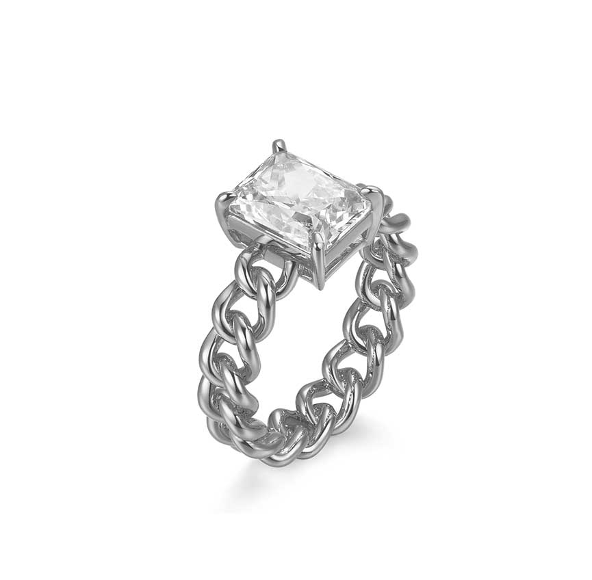 Stack系列戒指铜材质白金色（白色）01