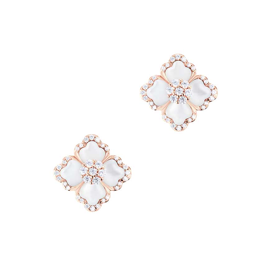 莲花系列耳钉（玫瑰色）