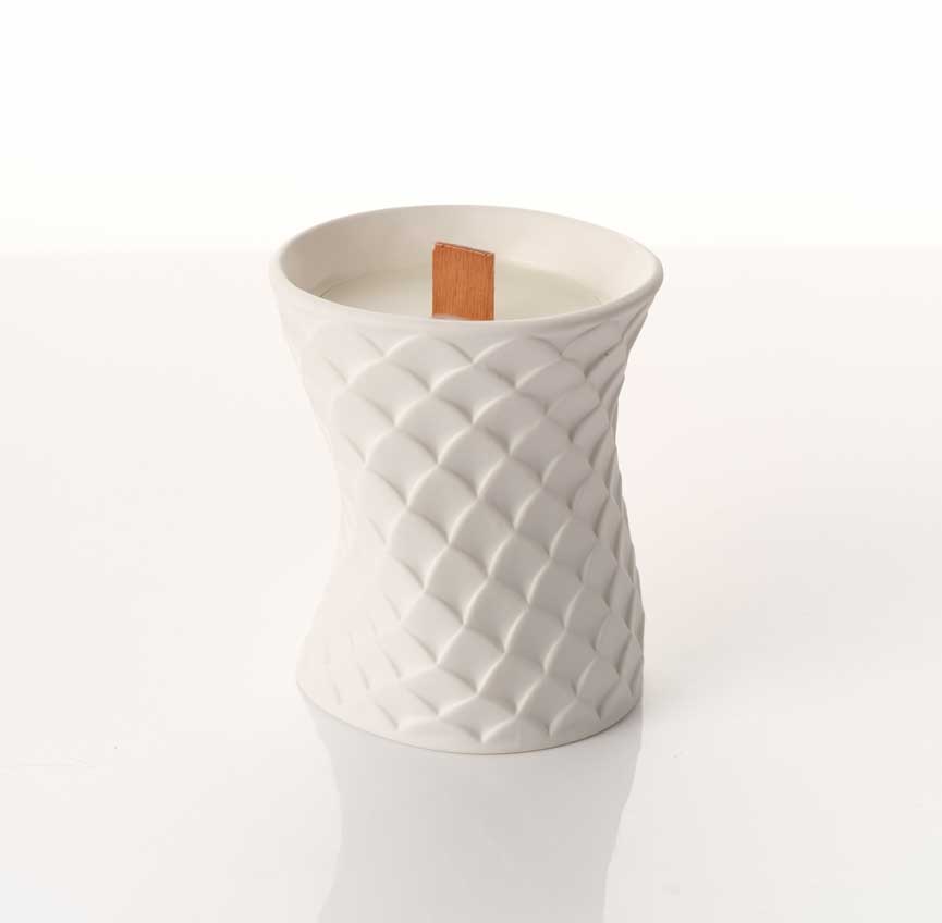 流鳞系列香薰蜡烛白  - 火光壁炉