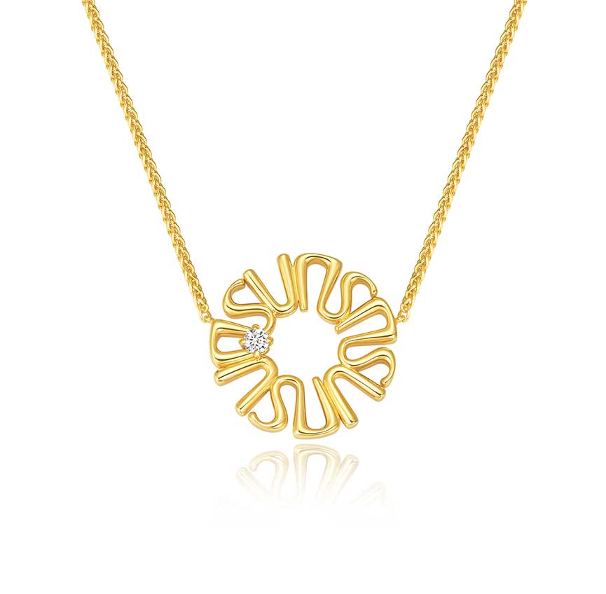 曜系列单钻18k金色项链