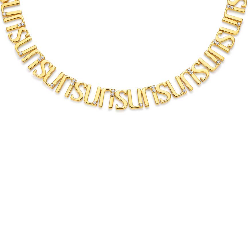 曜系列18k金色字母颈链