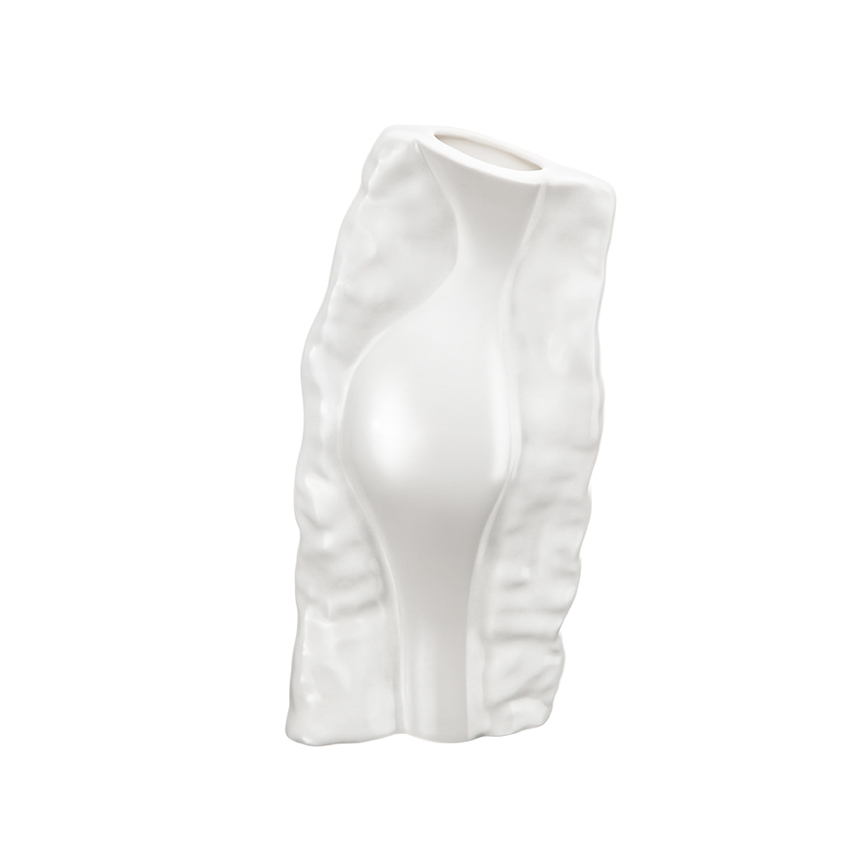 大号光滑亮白花瓶