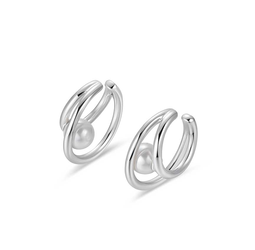 Marina bay系列奥地利珍珠星轨耳骨夹（一对）