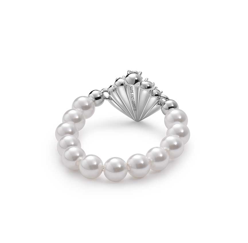 Marina bay系列锆石贝壳珍珠软戒