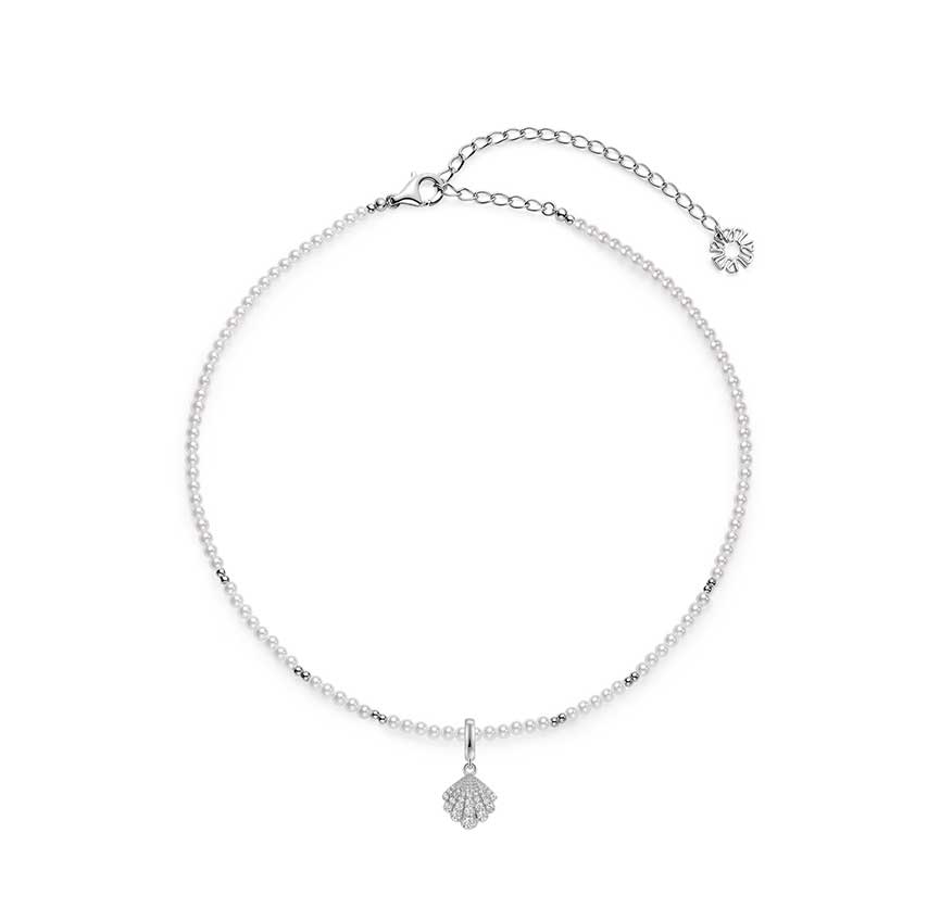 Marina bay系列锆石贝壳珍珠项链02