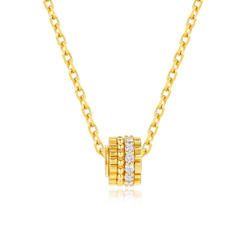 曜系列转运珠18k金色项链