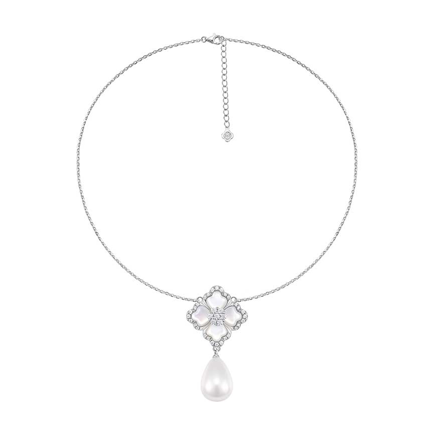 莲花系列贝母项链（白色）