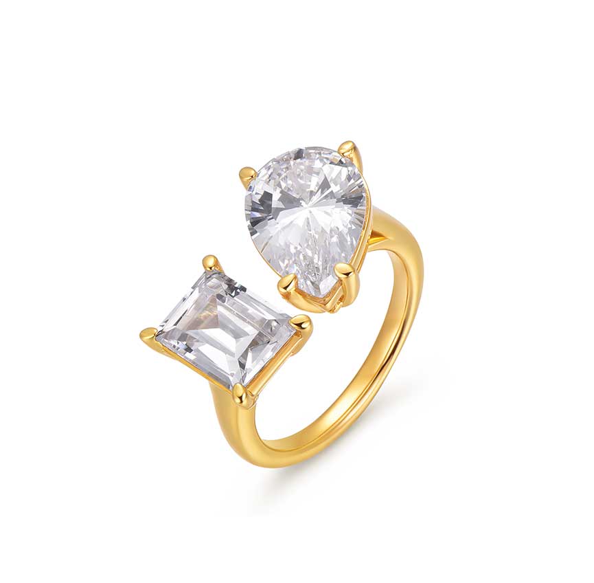 Stack系列戒指铜材质18K金色（白色）02