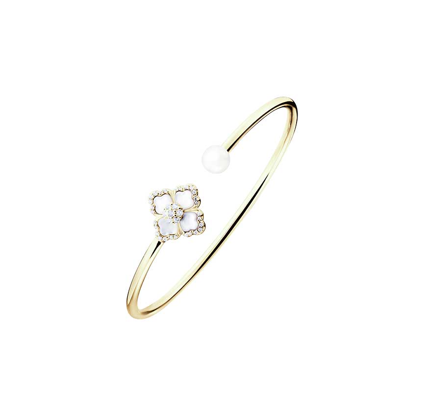 莲花系列白贝母手镯（黄金色）