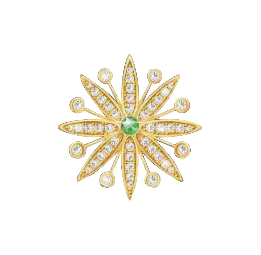 博物馆系列胸针银材质黄金色（绿色）