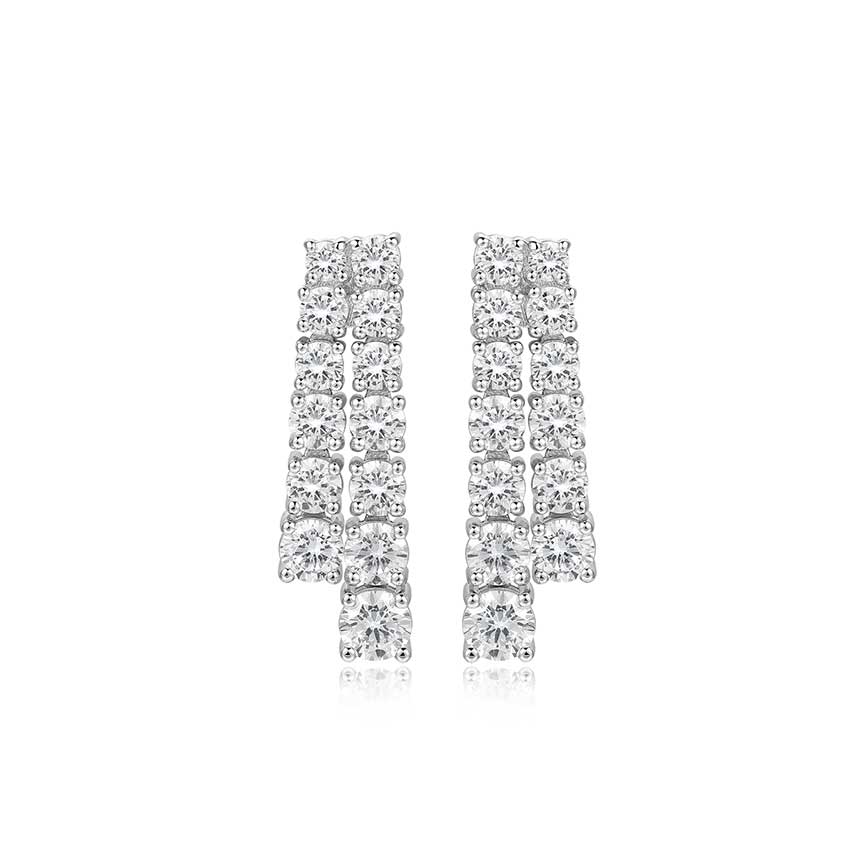 Stack系列耳饰铜材质白金色（白色）