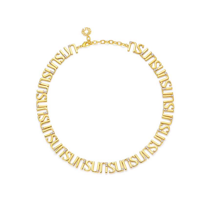 曜系列18k金色字母颈链