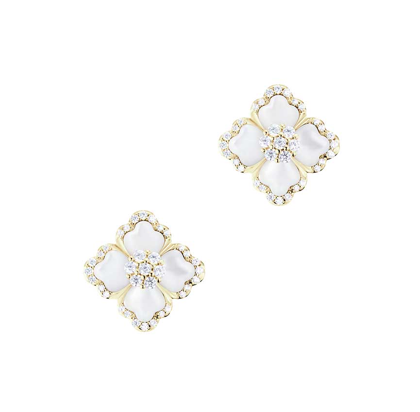 莲花系列耳钉（黄金色）