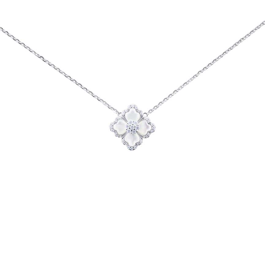 莲花系列白贝母项链（白色）