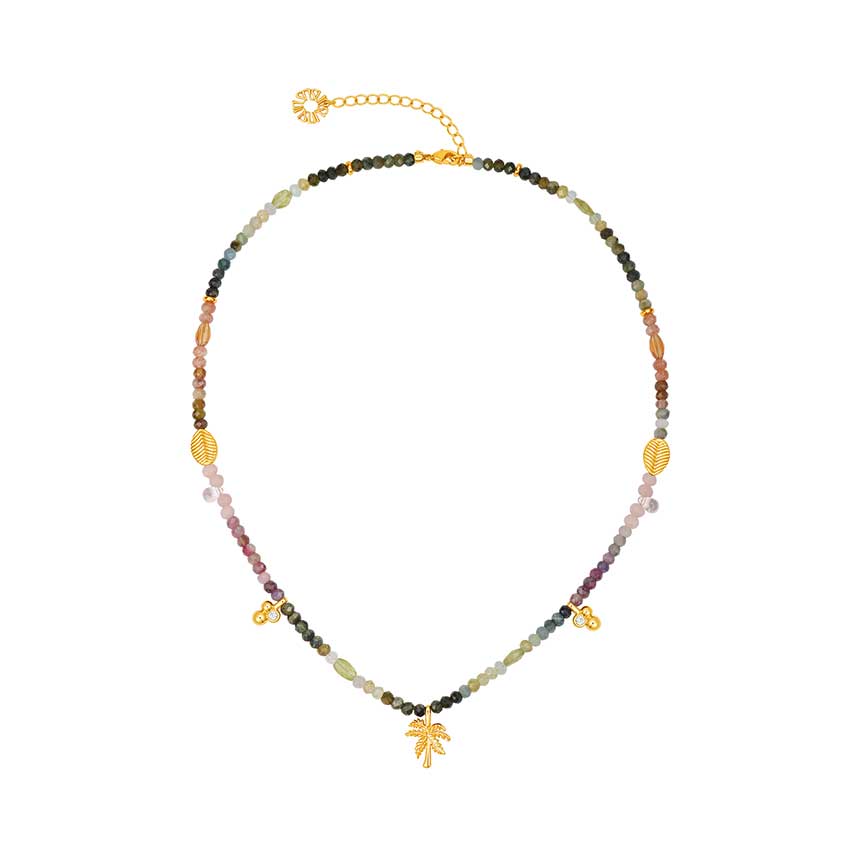 rainforest系列金色碧玺棕榈树项链