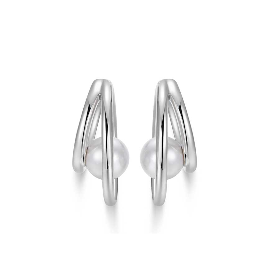 Marina bay系列奥地利珍珠星轨耳骨夹（一对）