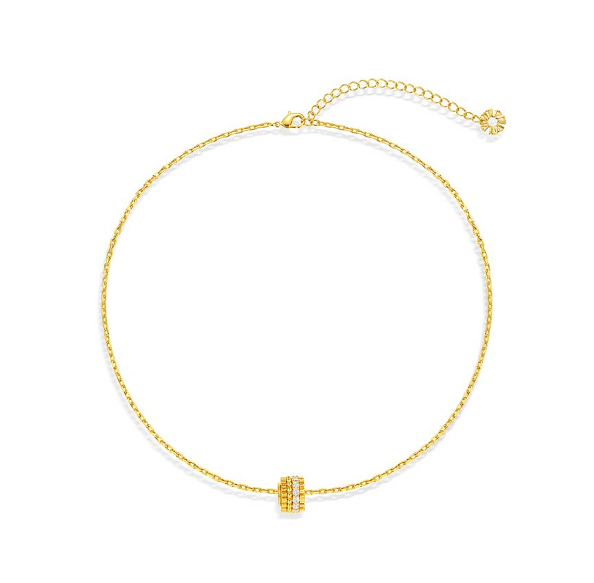 曜系列转运珠18k金色项链