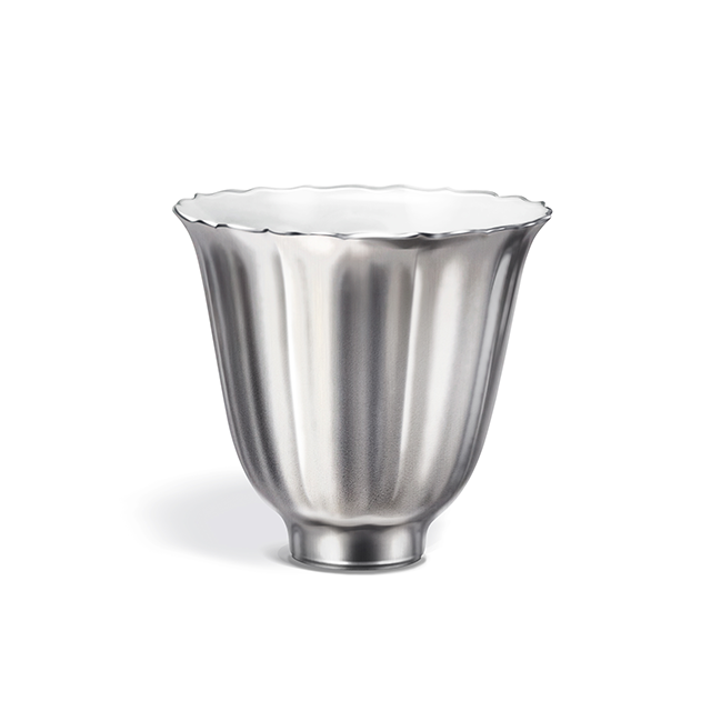 手工银彩莲花闻香杯