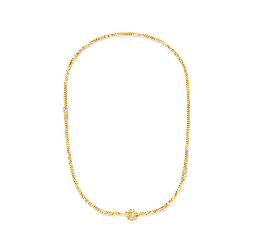 曜系列18k金色字母古巴链