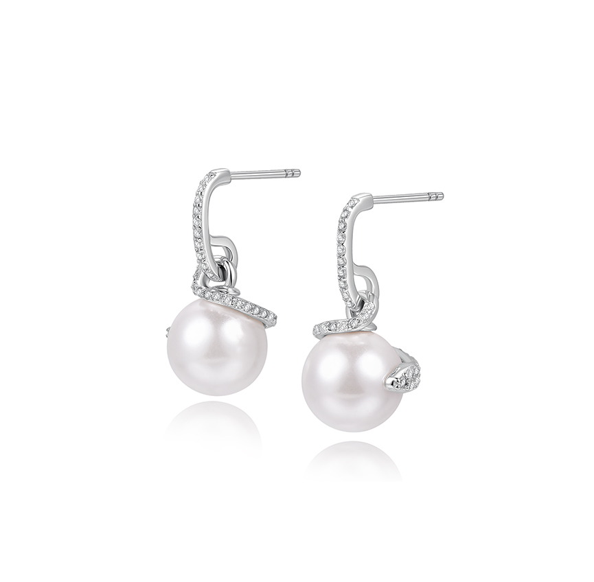 优雅系列珠绾钻石耳环
