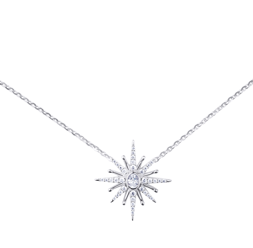 BLESS系列单十字星白金色项链