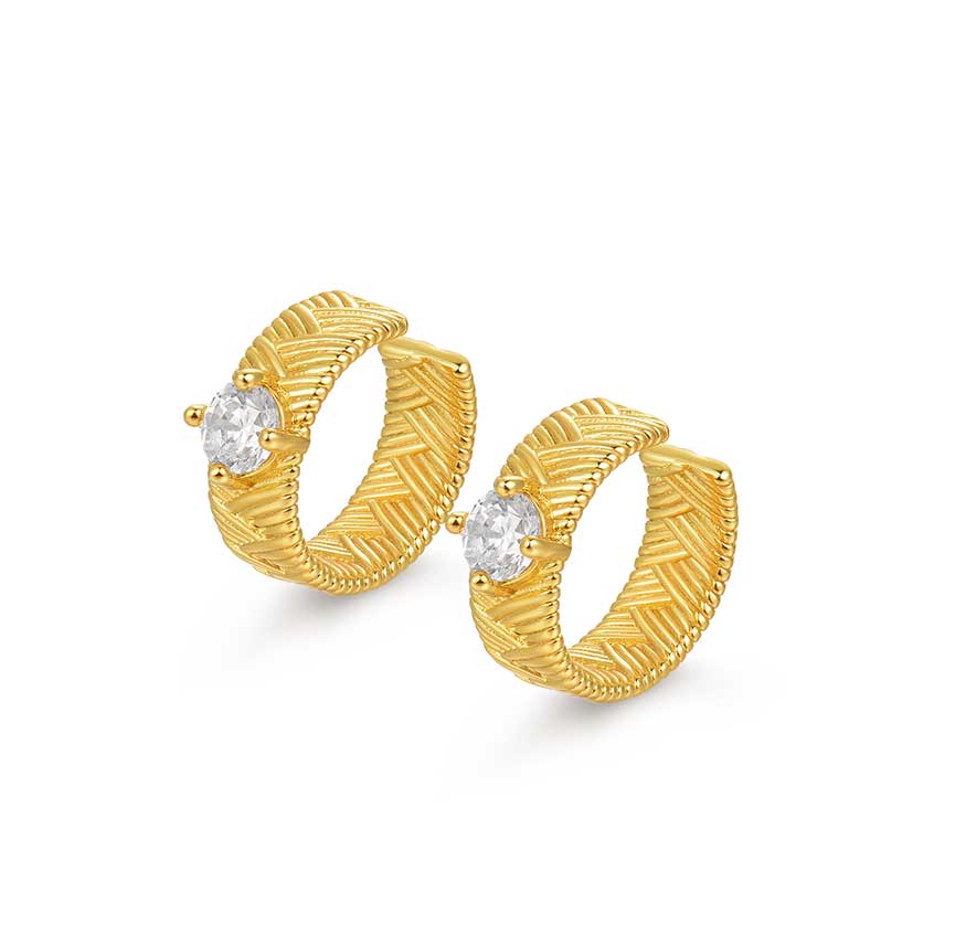rainforest系列金色锆石编织耳骨夹